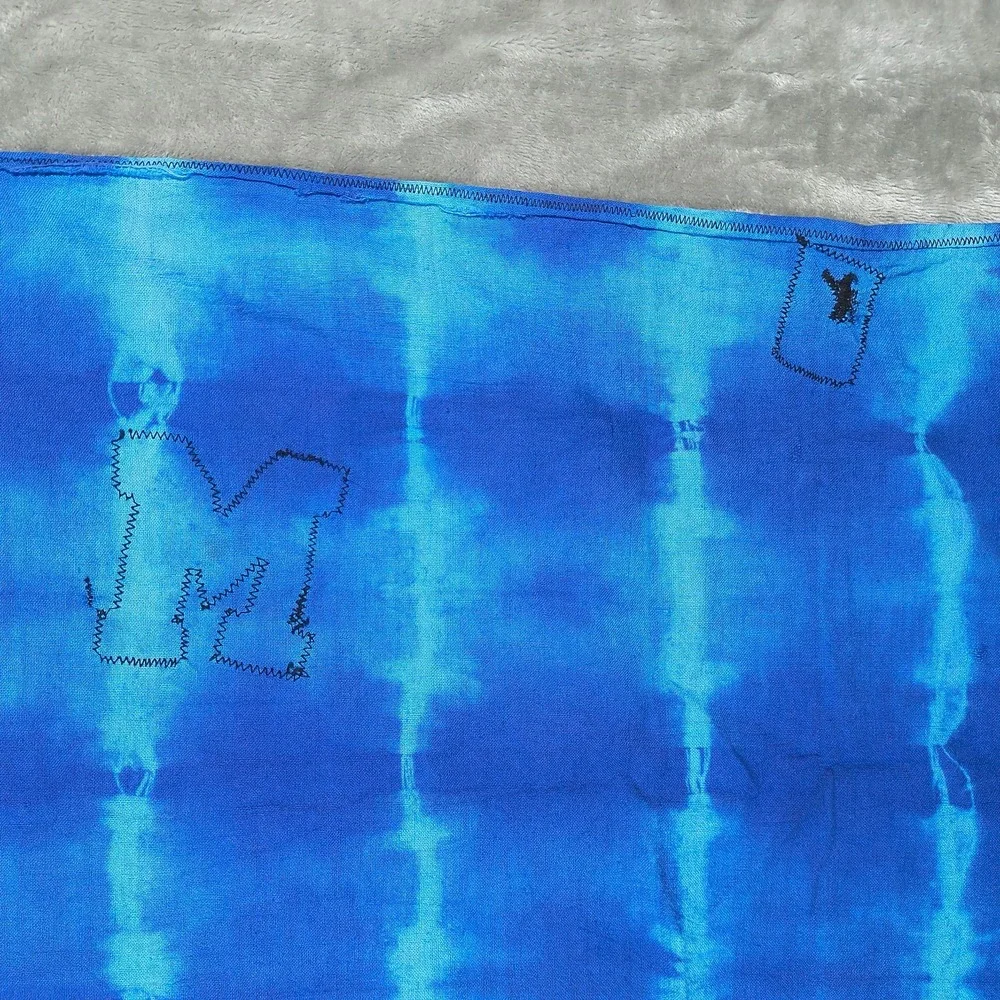 Shibori Tea Towel Set 2 Tie Dye Dish Cloth Cotton Upcycled Sustainable Handmade
